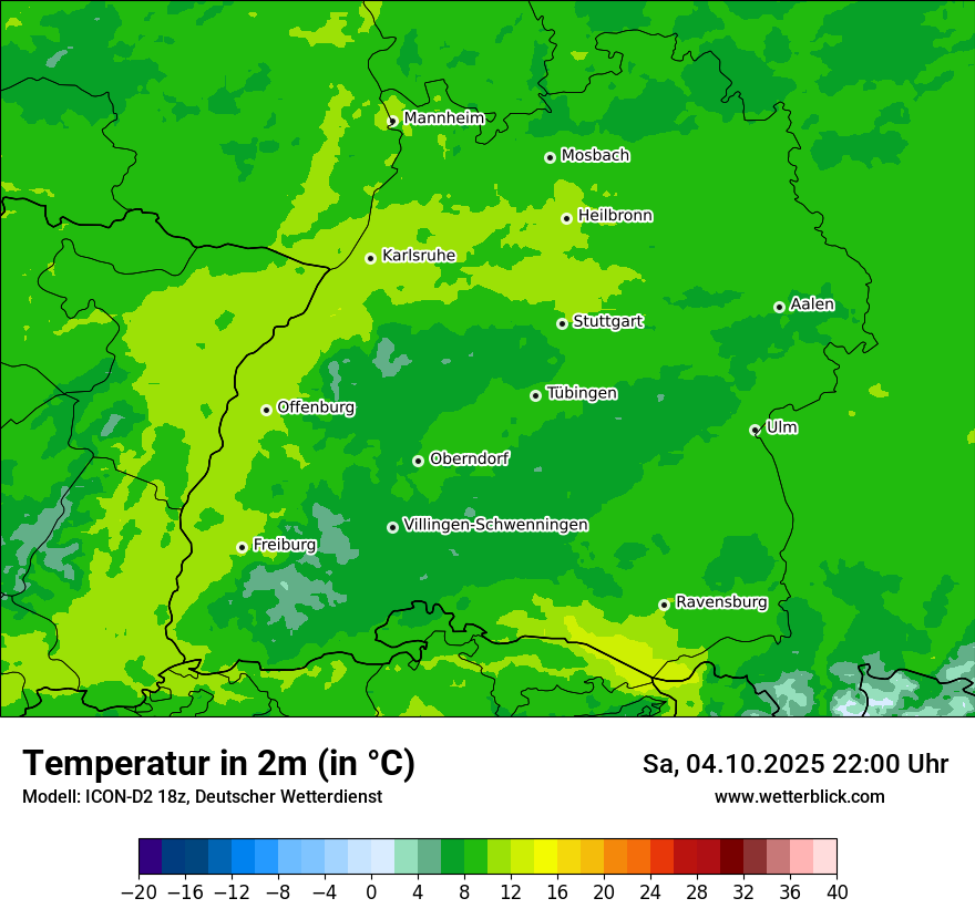 Modellkarten Temperatur