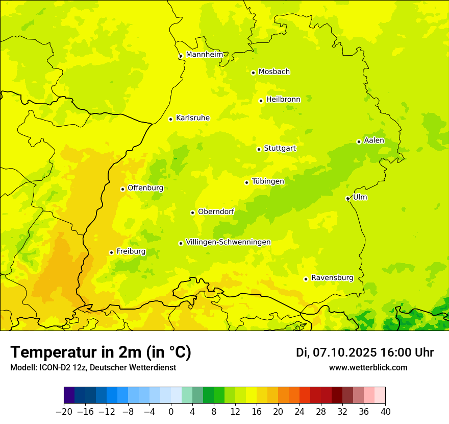 Modellkarten Temperatur