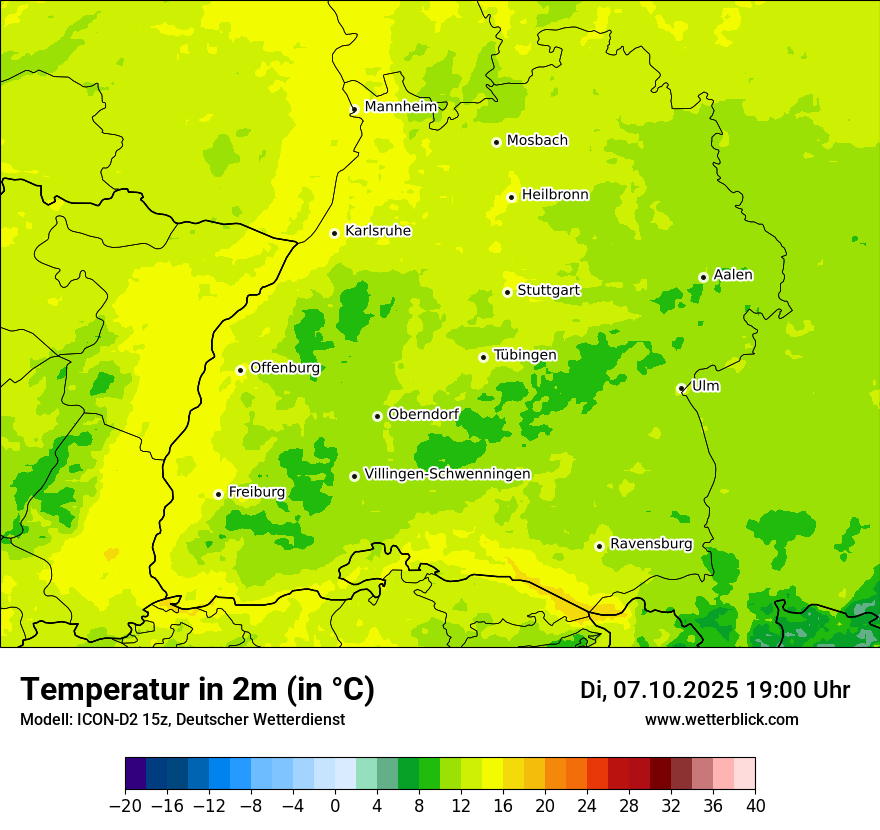 Modellkarten Temperatur
