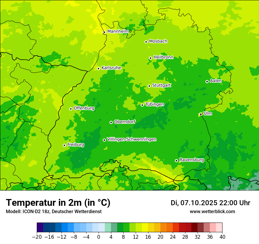 Modellkarten Temperatur