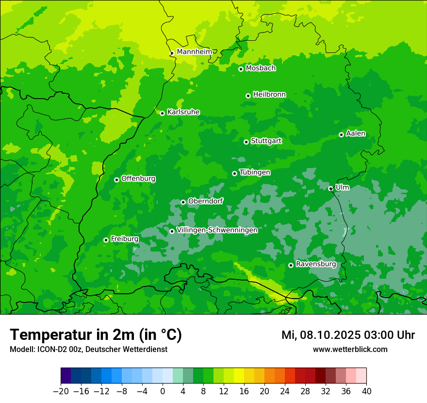 Modellkarten Temperatur