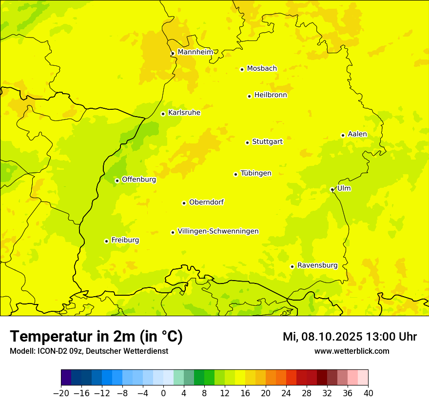 Modellkarten Temperatur