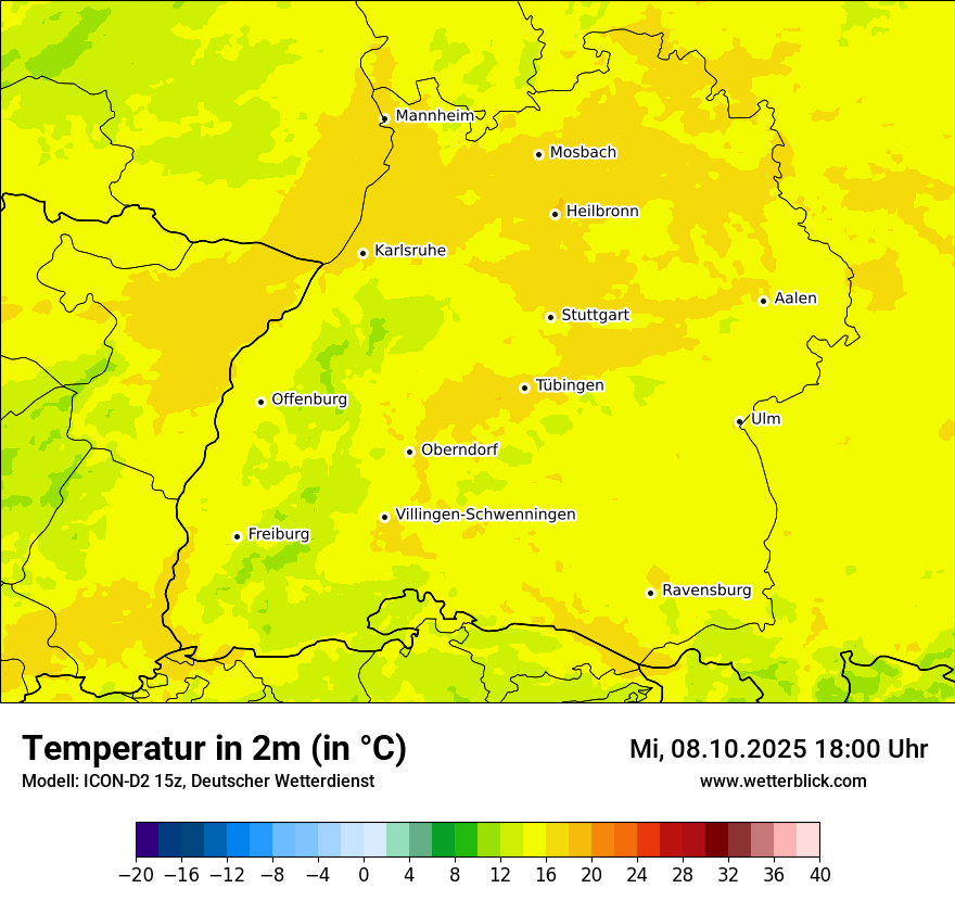 Modellkarten Temperatur