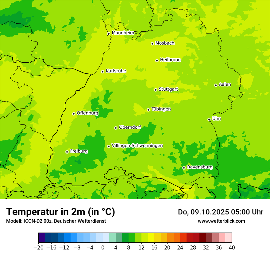 Modellkarten Temperatur