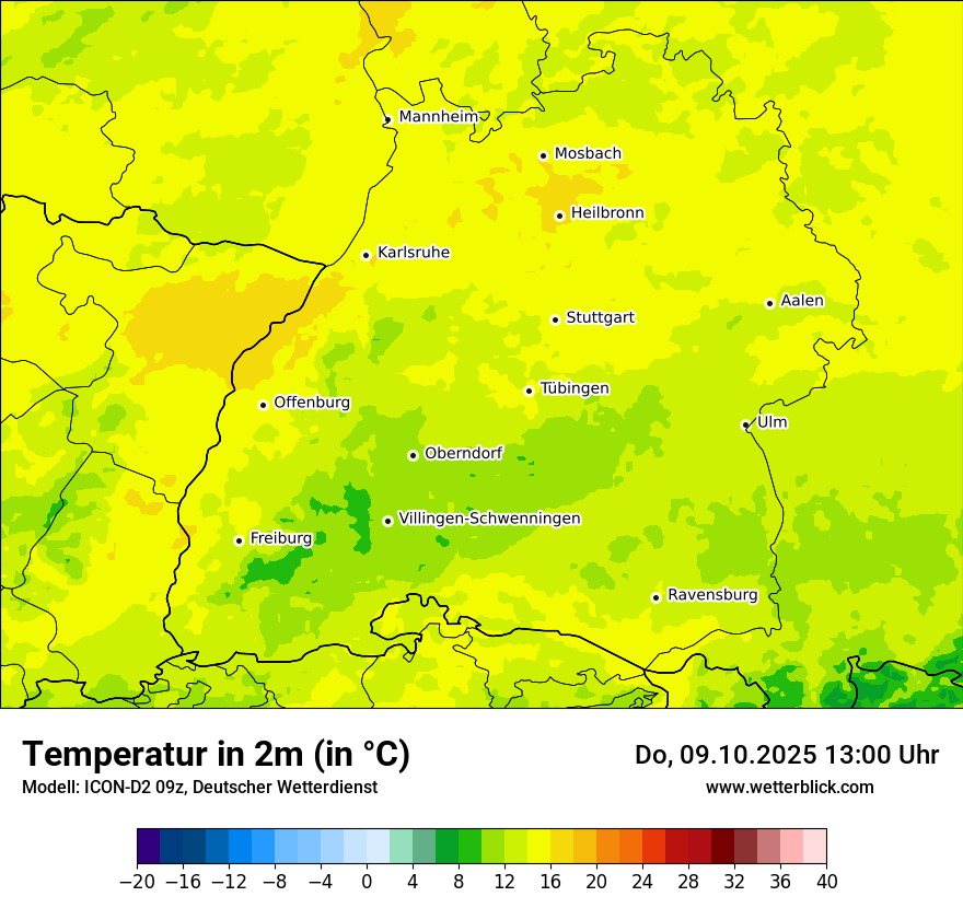 Modellkarten Temperatur