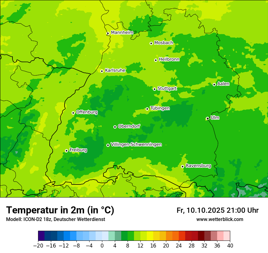 Modellkarten Temperatur