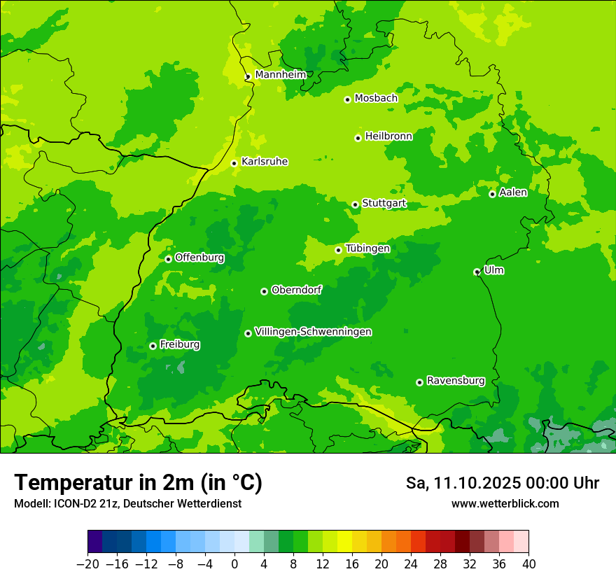 Modellkarten Temperatur