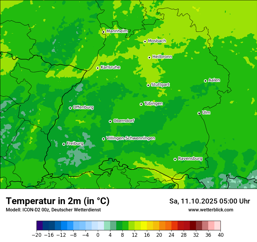 Modellkarten Temperatur