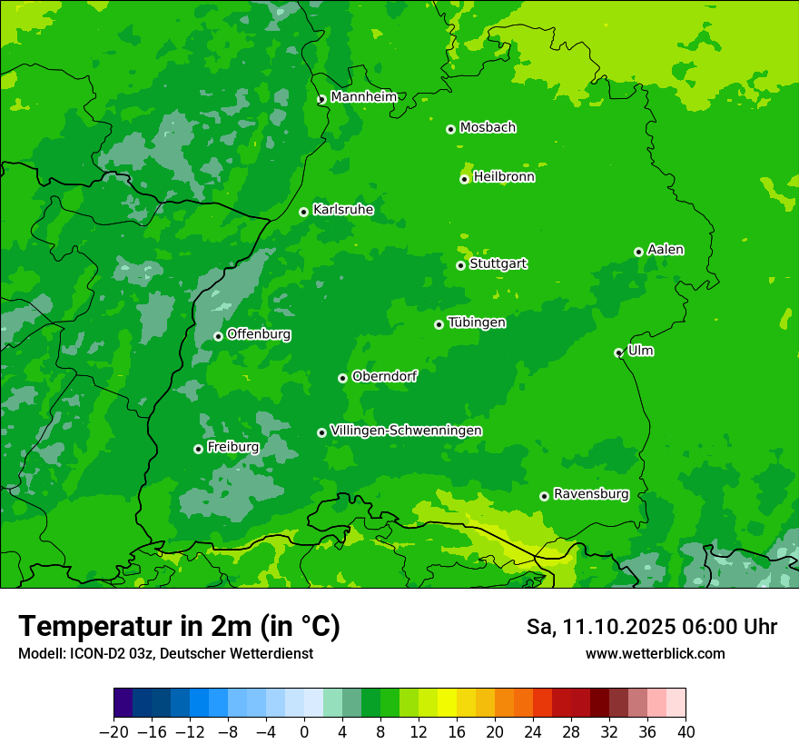 Modellkarten Temperatur
