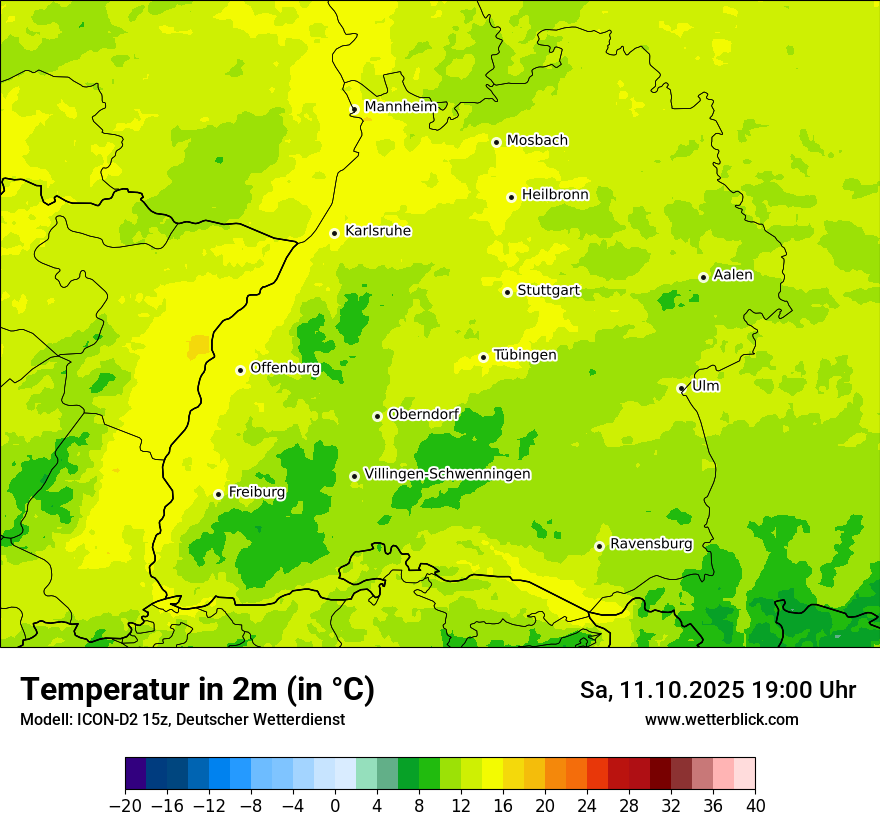 Modellkarten Temperatur