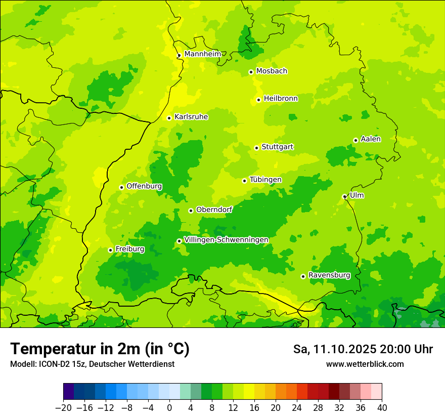 Modellkarten Temperatur