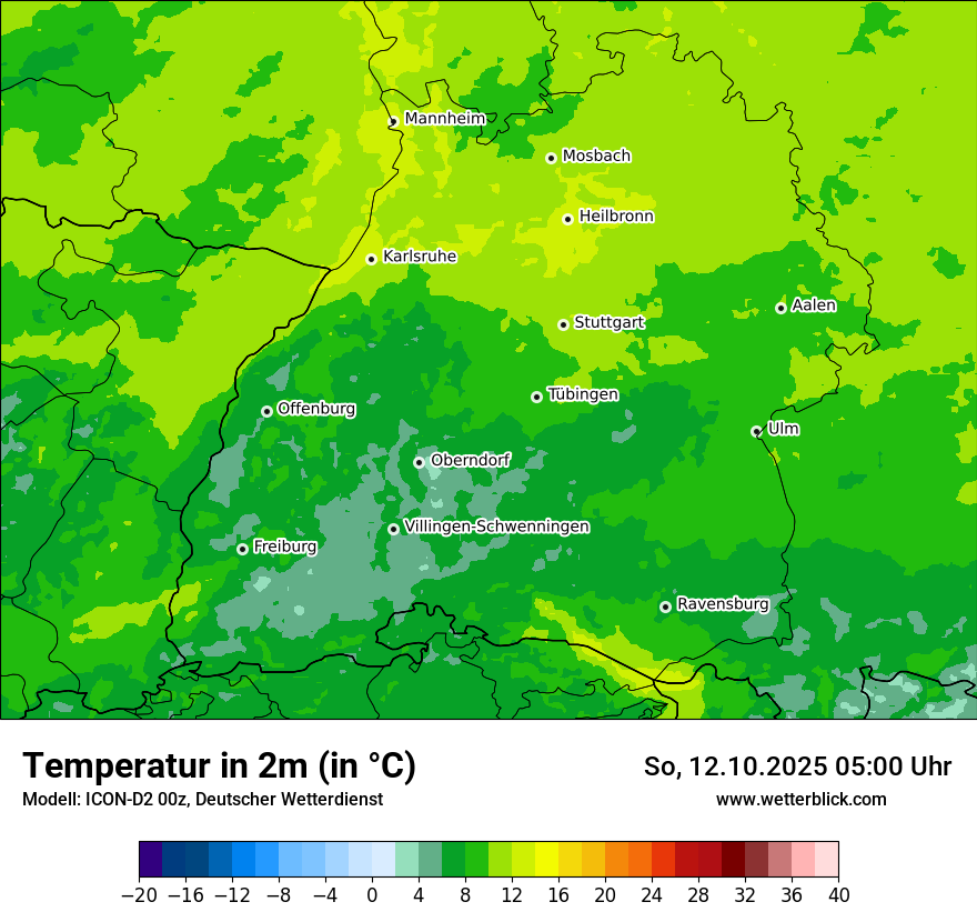 Modellkarten Temperatur