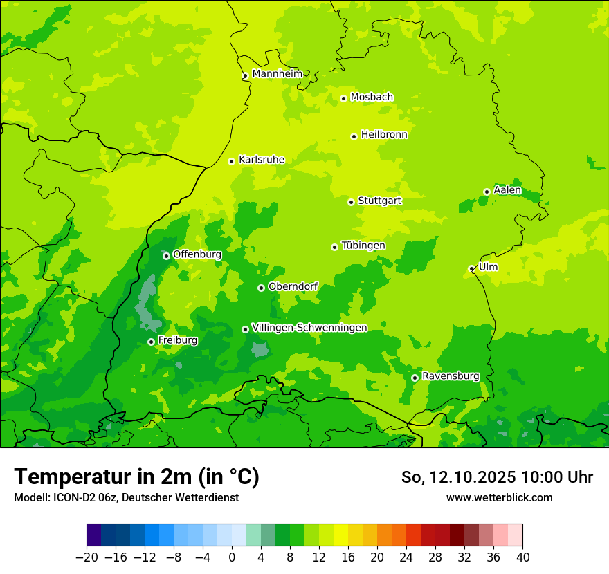 Modellkarten Temperatur