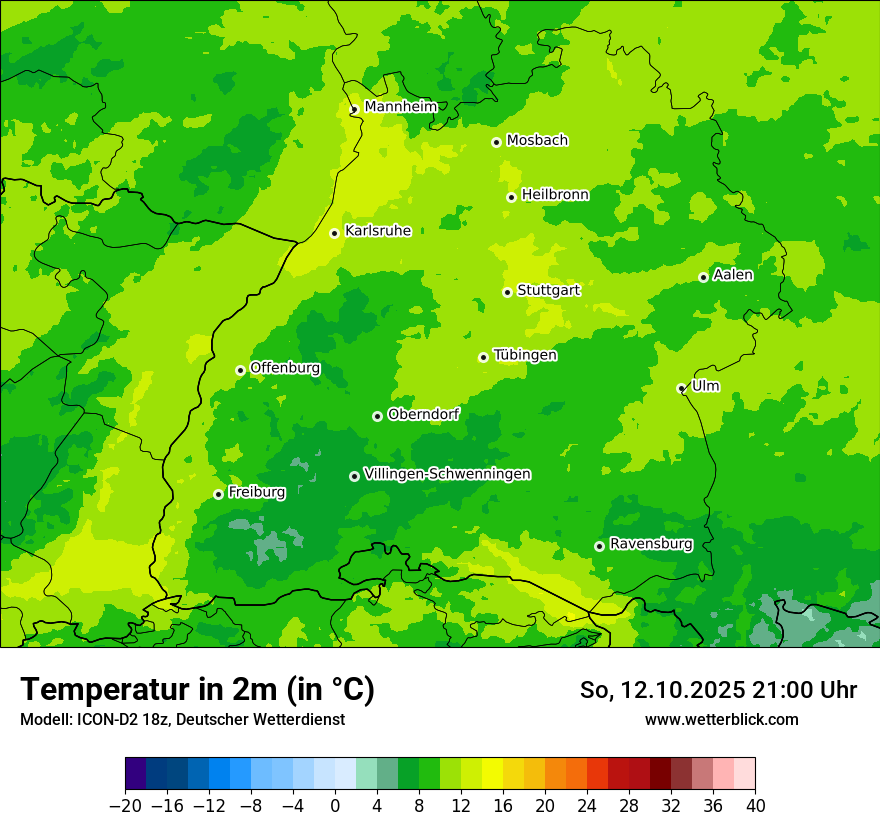 Modellkarten Temperatur