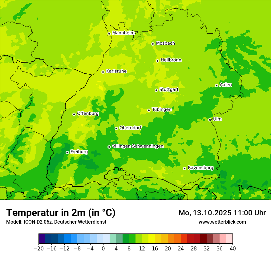 Modellkarten Temperatur