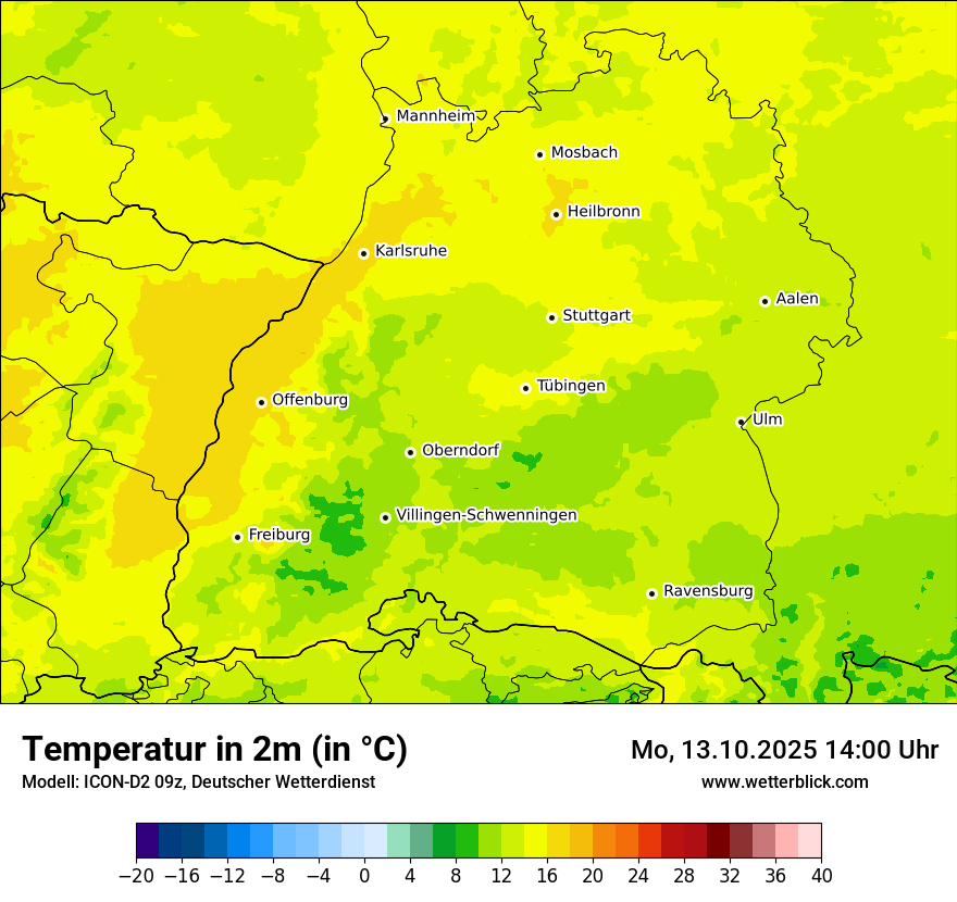Modellkarten Temperatur