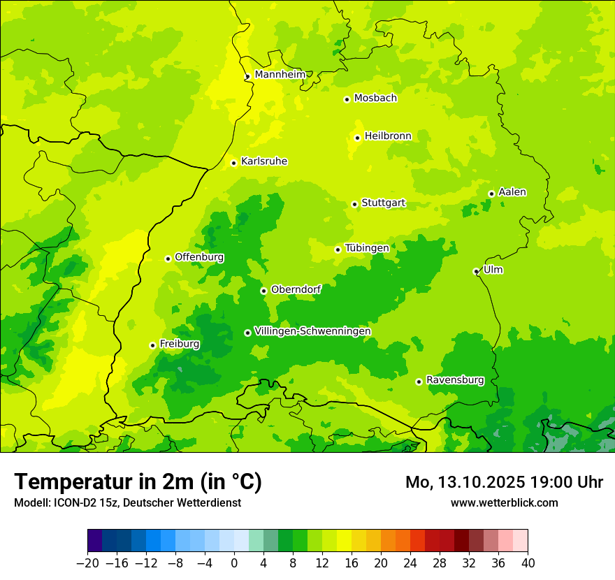 Modellkarten Temperatur