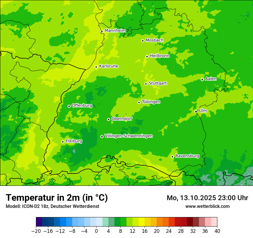 Modellkarten Temperatur