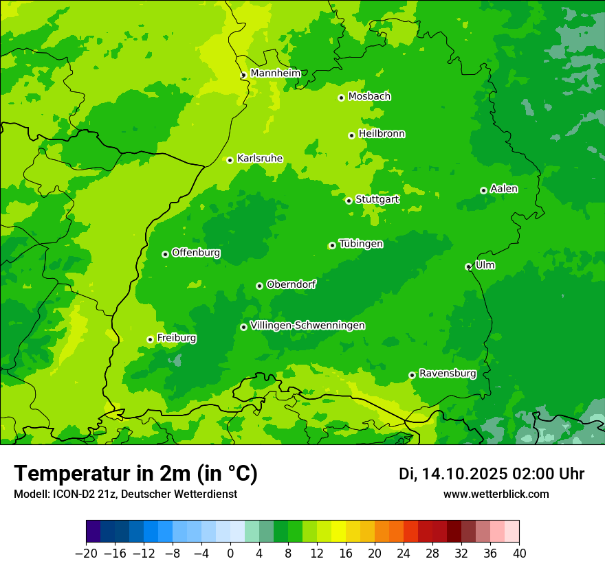 Modellkarten Temperatur