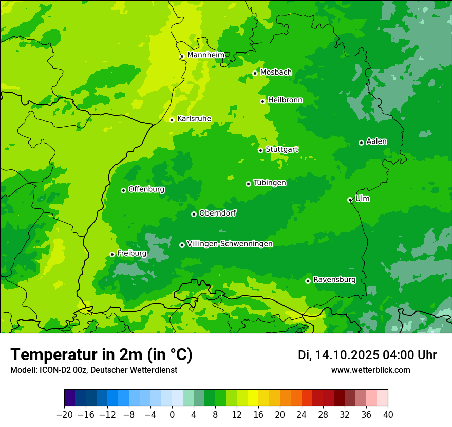 Modellkarten Temperatur
