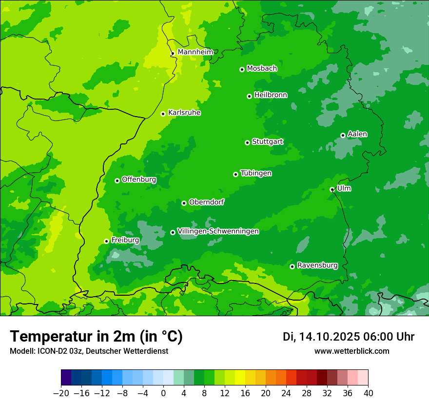 Modellkarten Temperatur