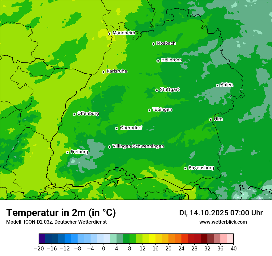 Modellkarten Temperatur