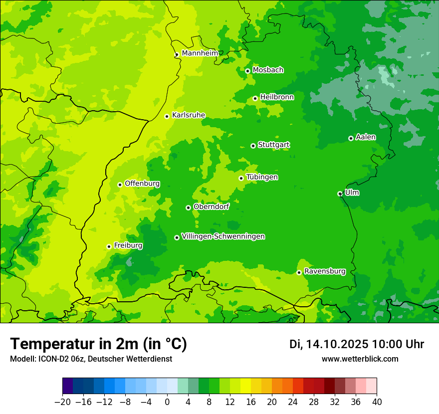 Modellkarten Temperatur