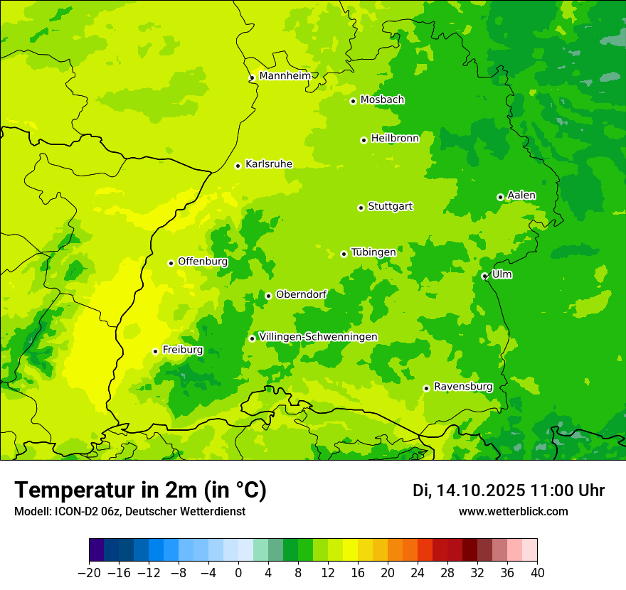 Modellkarten Temperatur