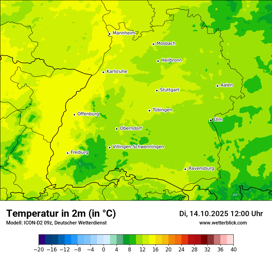 Modellkarten Temperatur