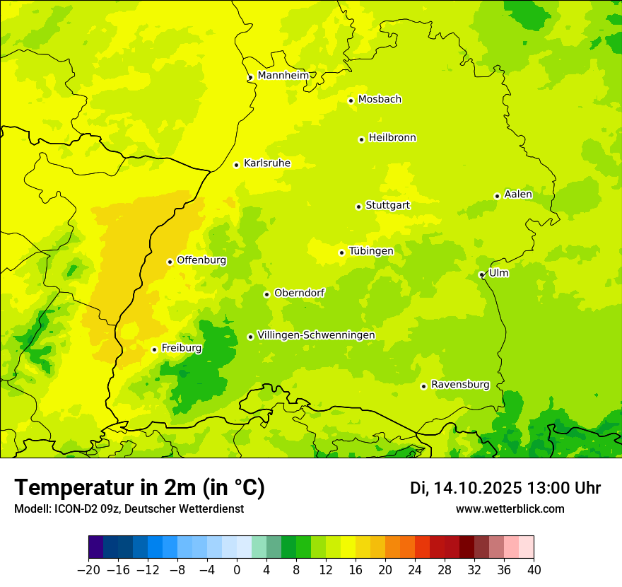 Modellkarten Temperatur