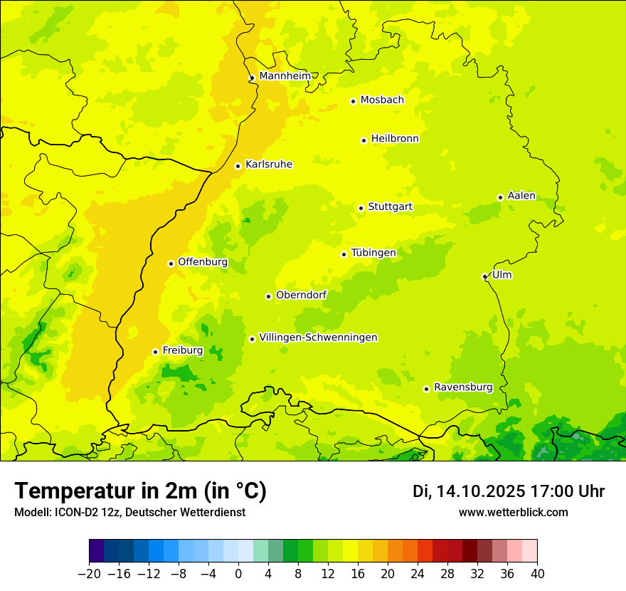 Modellkarten Temperatur