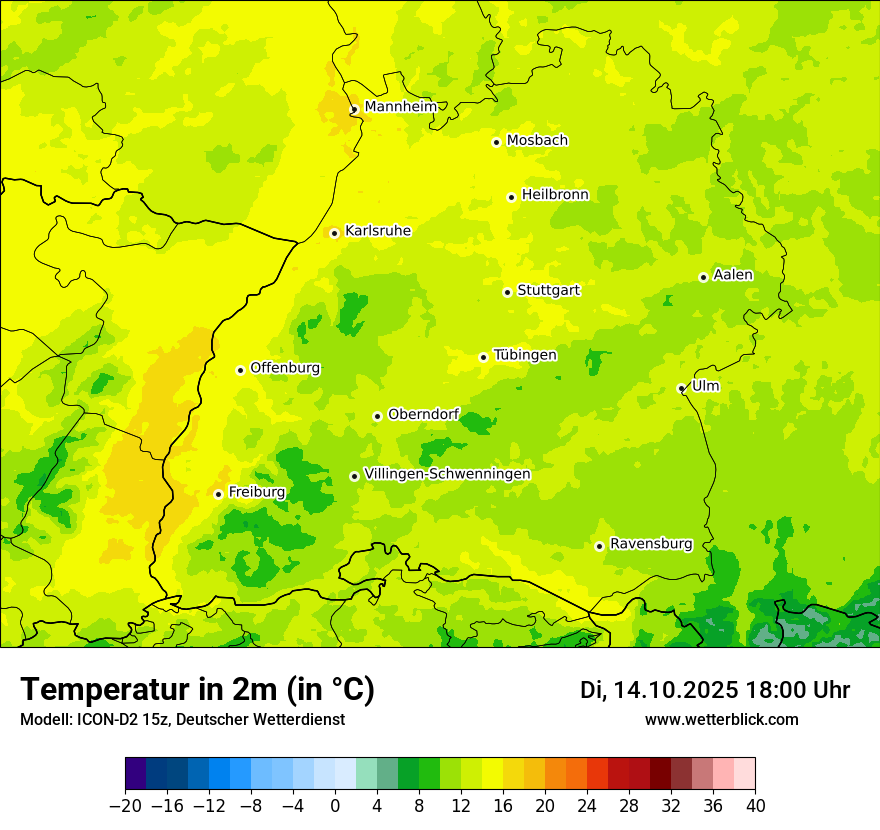 Modellkarten Temperatur