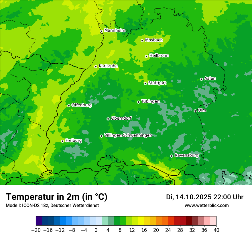 Modellkarten Temperatur
