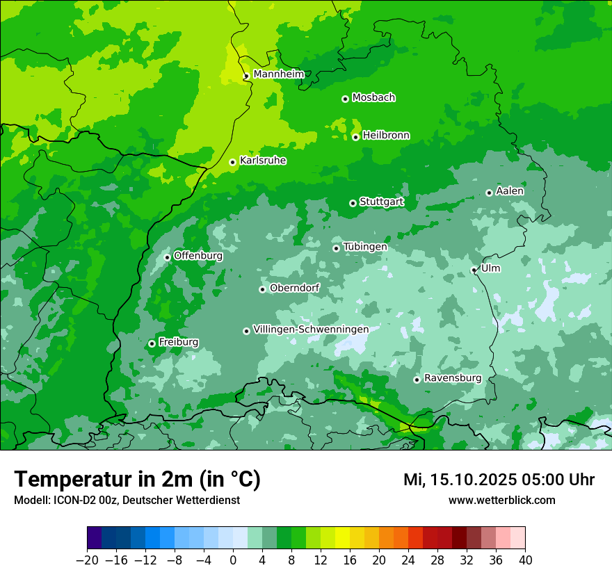 Modellkarten Temperatur