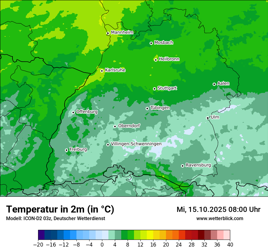 Modellkarten Temperatur