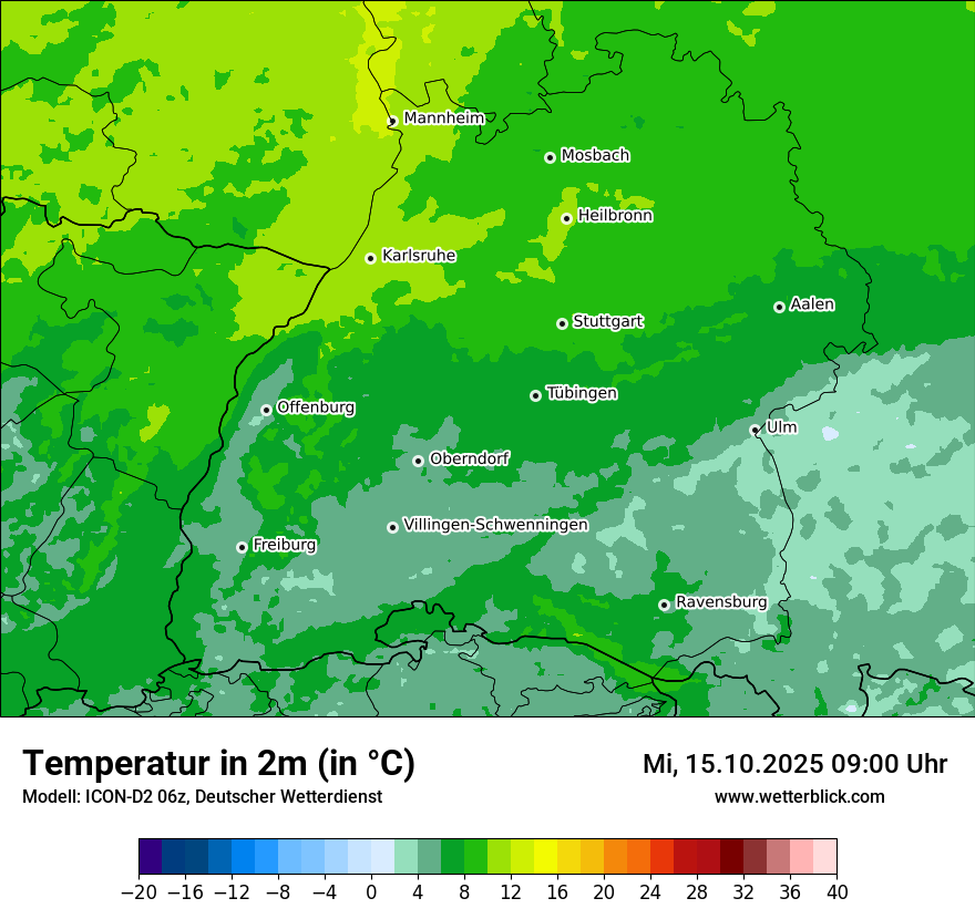 Modellkarten Temperatur