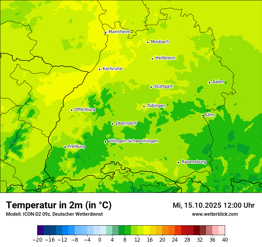 Modellkarten Temperatur