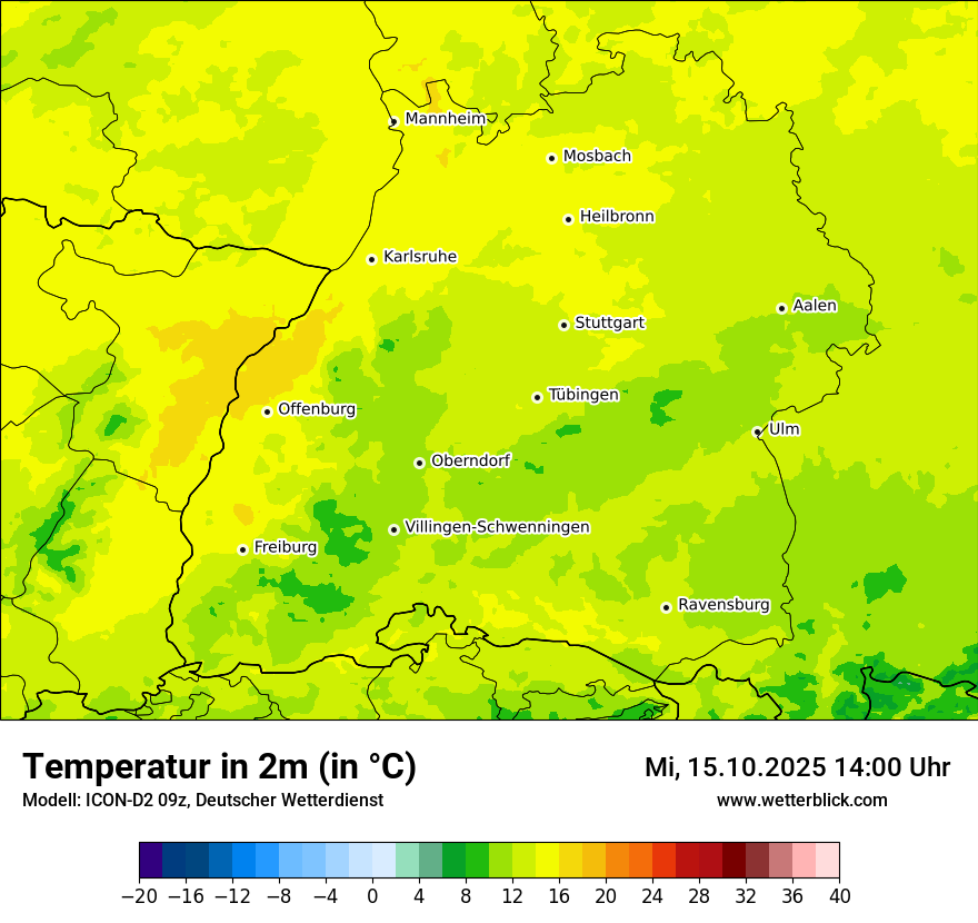 Modellkarten Temperatur
