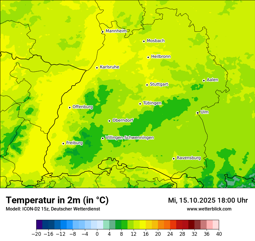 Modellkarten Temperatur