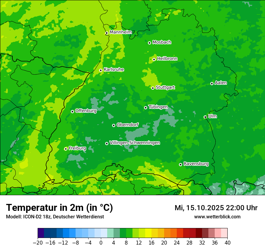 Modellkarten Temperatur