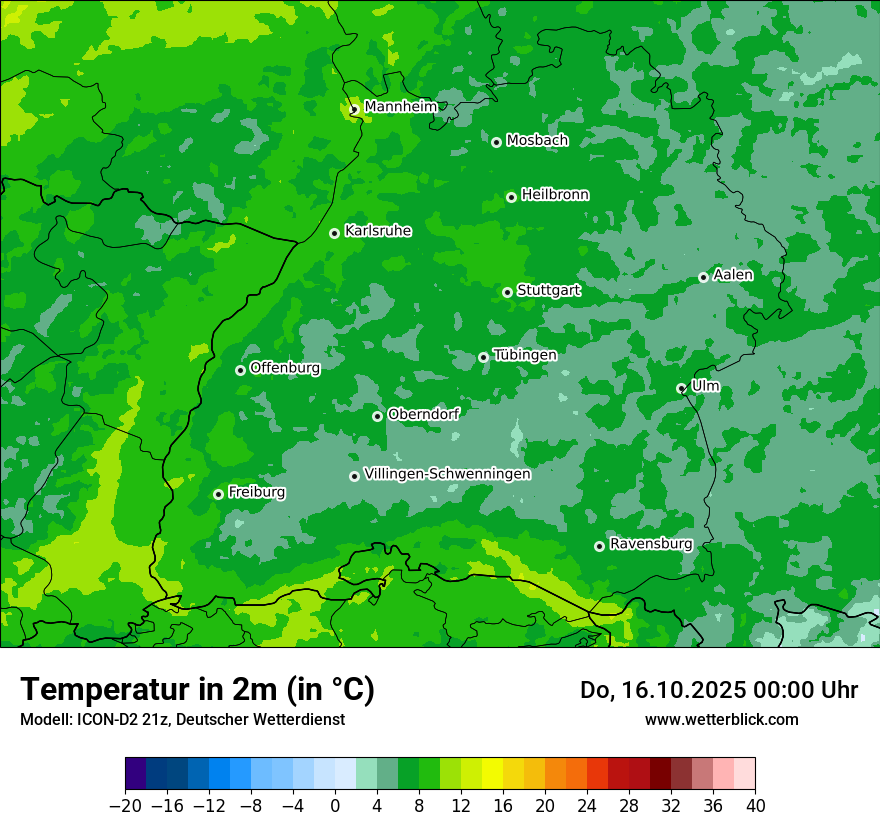 Modellkarten Temperatur