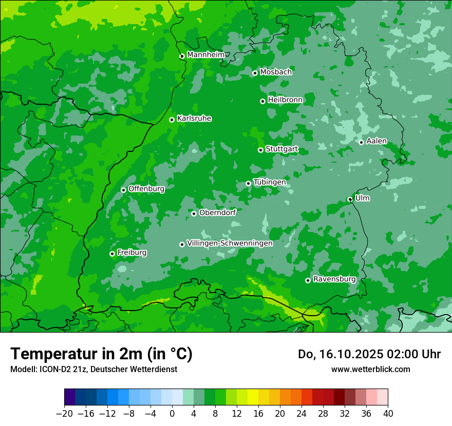 Modellkarten Temperatur