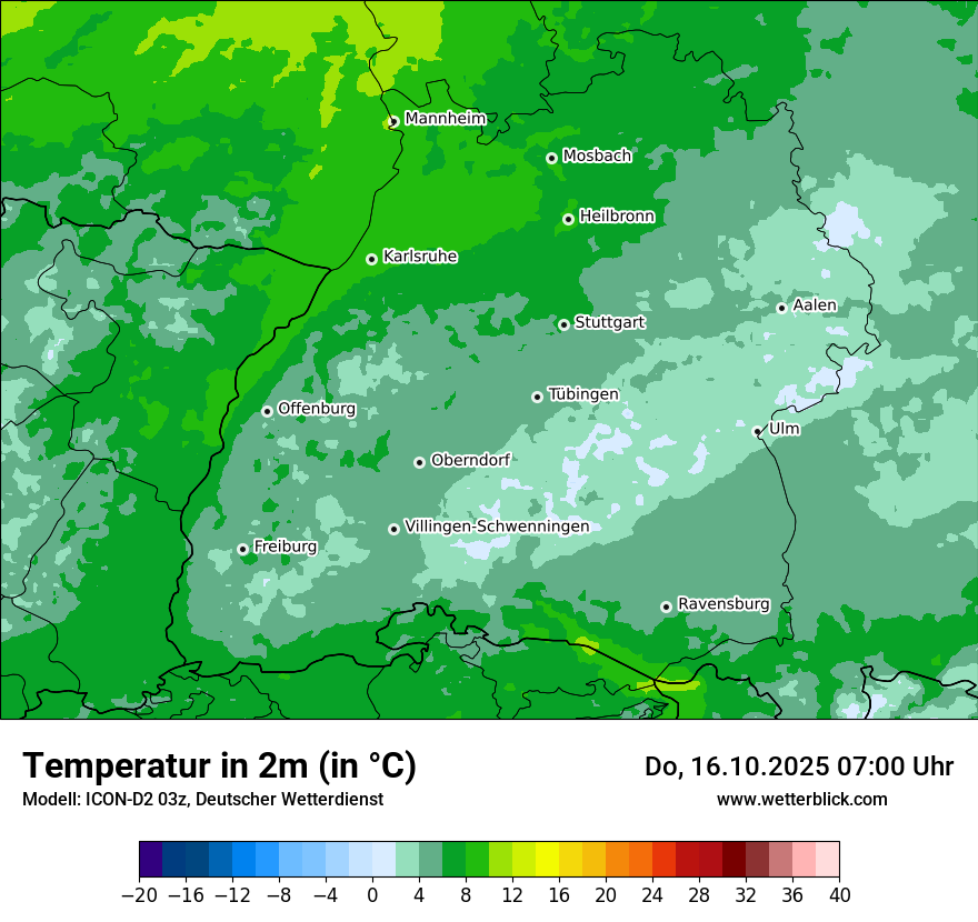 Modellkarten Temperatur