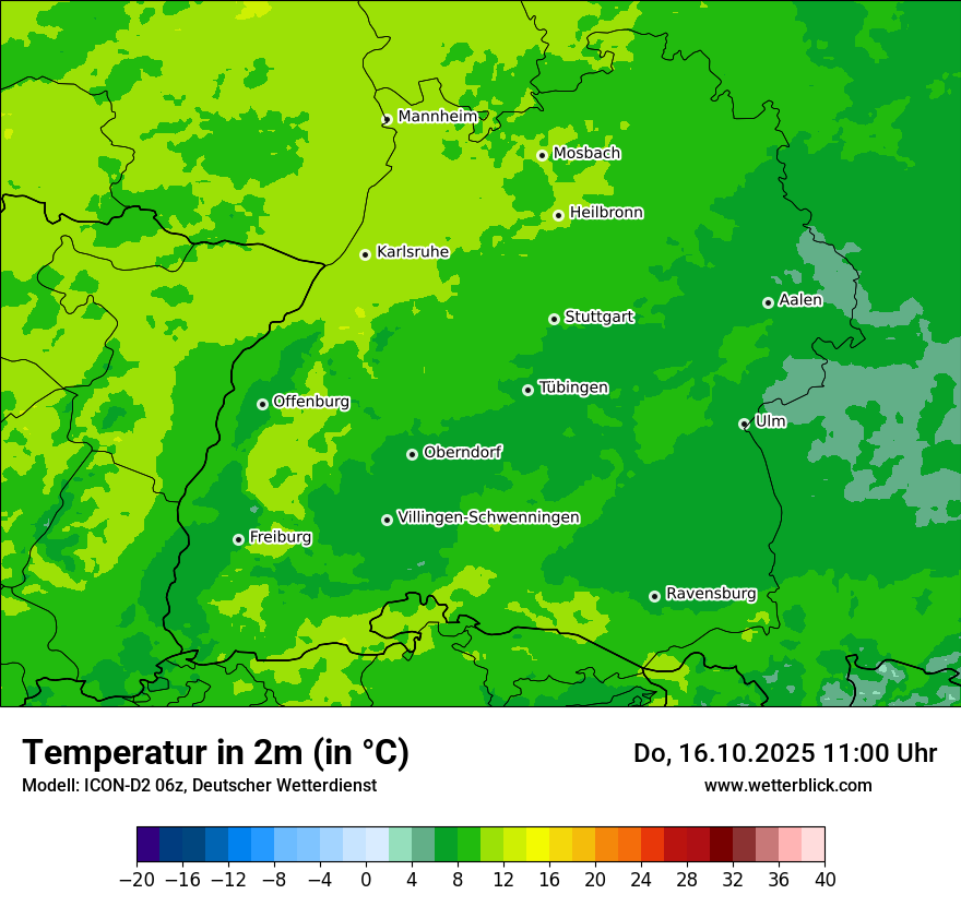 Modellkarten Temperatur