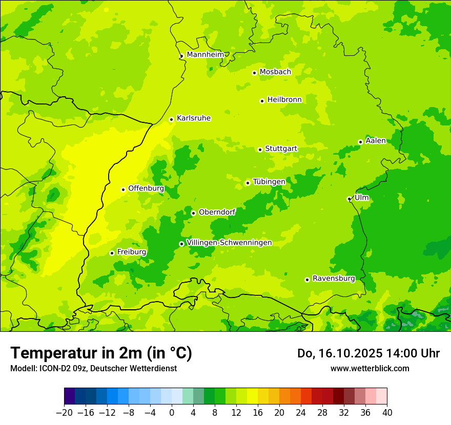 Modellkarten Temperatur