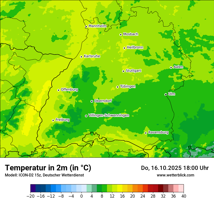 Modellkarten Temperatur