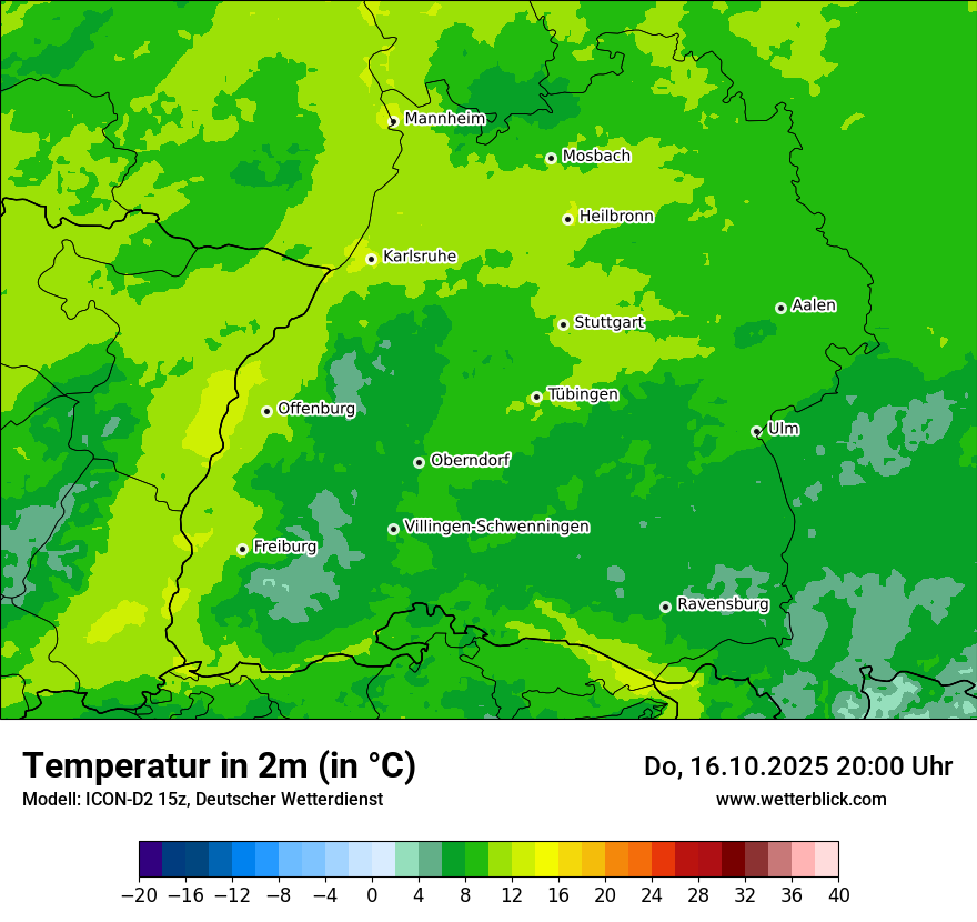 Modellkarten Temperatur