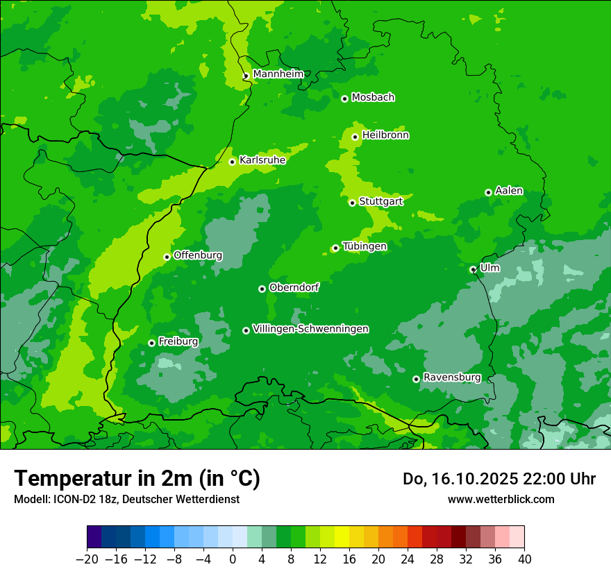 Modellkarten Temperatur
