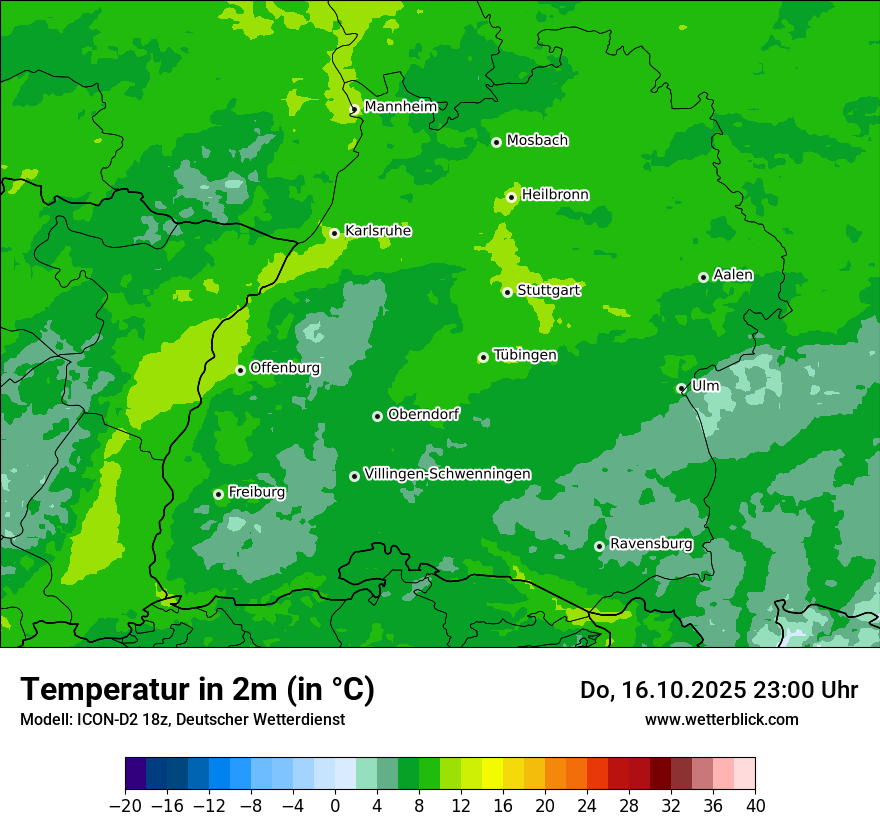 Modellkarten Temperatur
