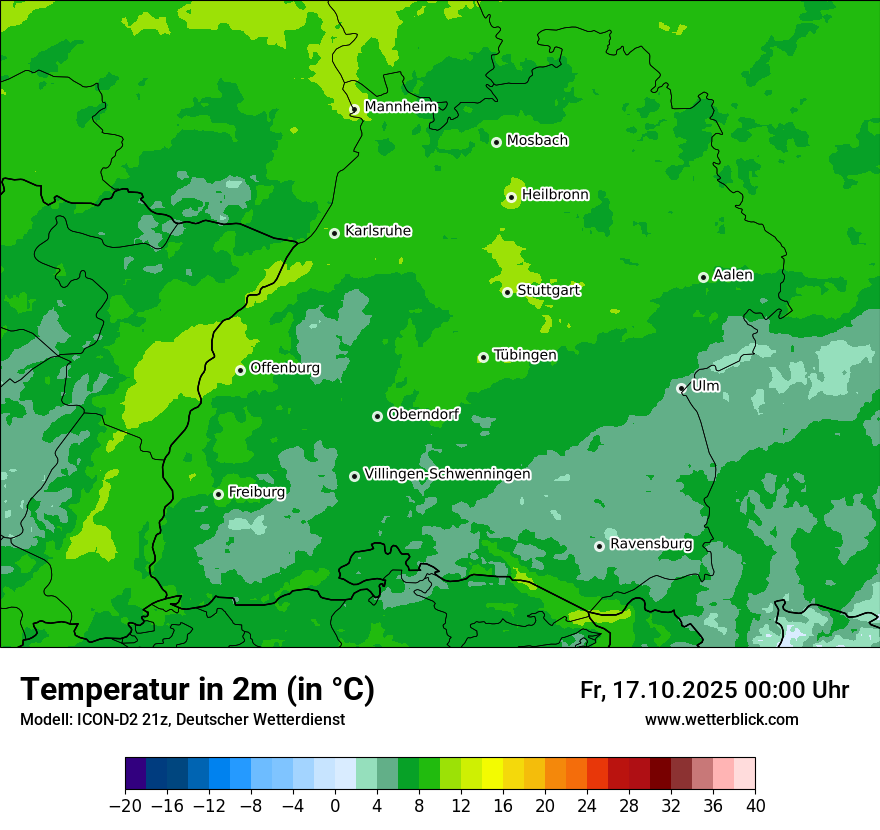 Modellkarten Temperatur
